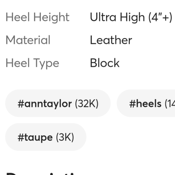 ANN TAYLOR Grey/Brown & Black Leather Heels size 9 M - Picture 12 of 12